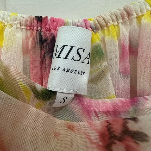 Misa Mariposa Chiffon Floral Babydoll Top Size Small Colorful NWT - Picture 8 of 10